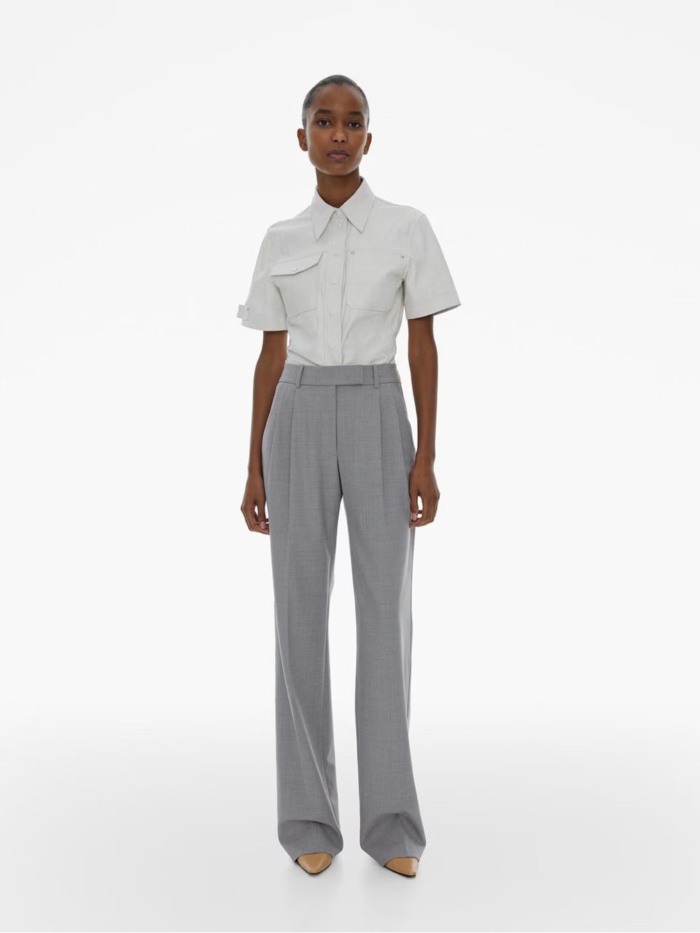 Helmut Lang PLEATED STRETCH WOOL PANT